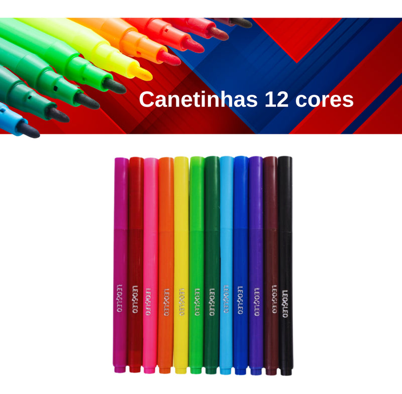 Kit Material Escolar Com Estojo Nova Cores Da Divertidamente