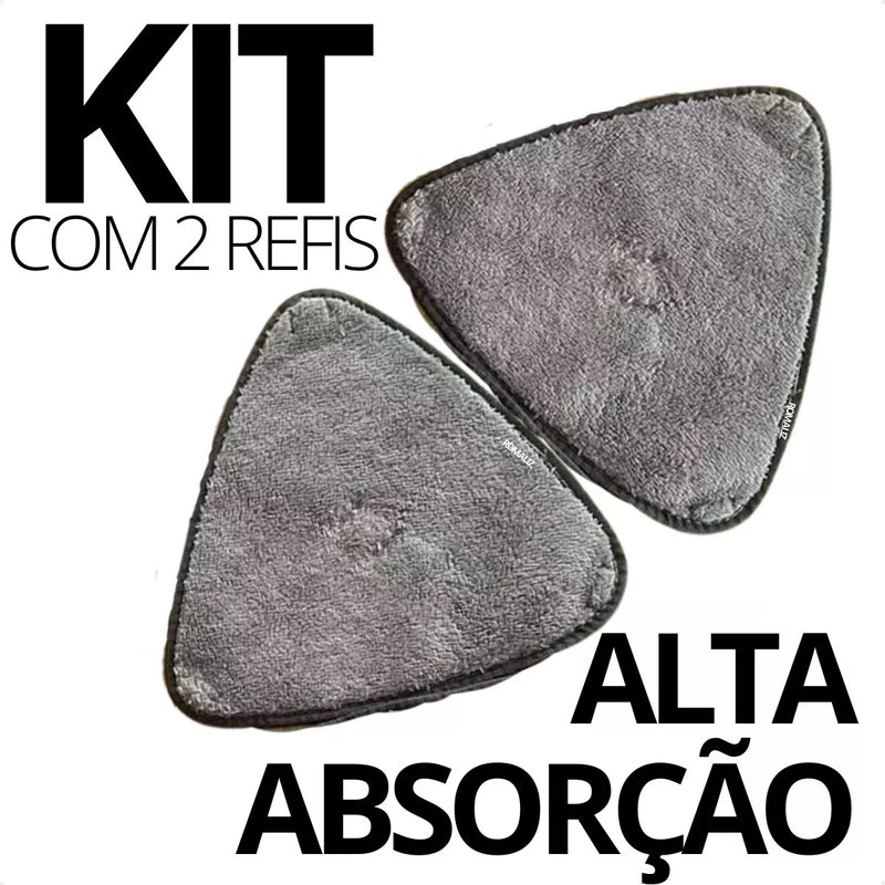 Mop Triangular Esfregão Rodo Mágico Giratório Com 2 Refil