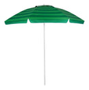 Guarda sol alumínio articulado 2,40m proteção sol silver coating verde listras Mor