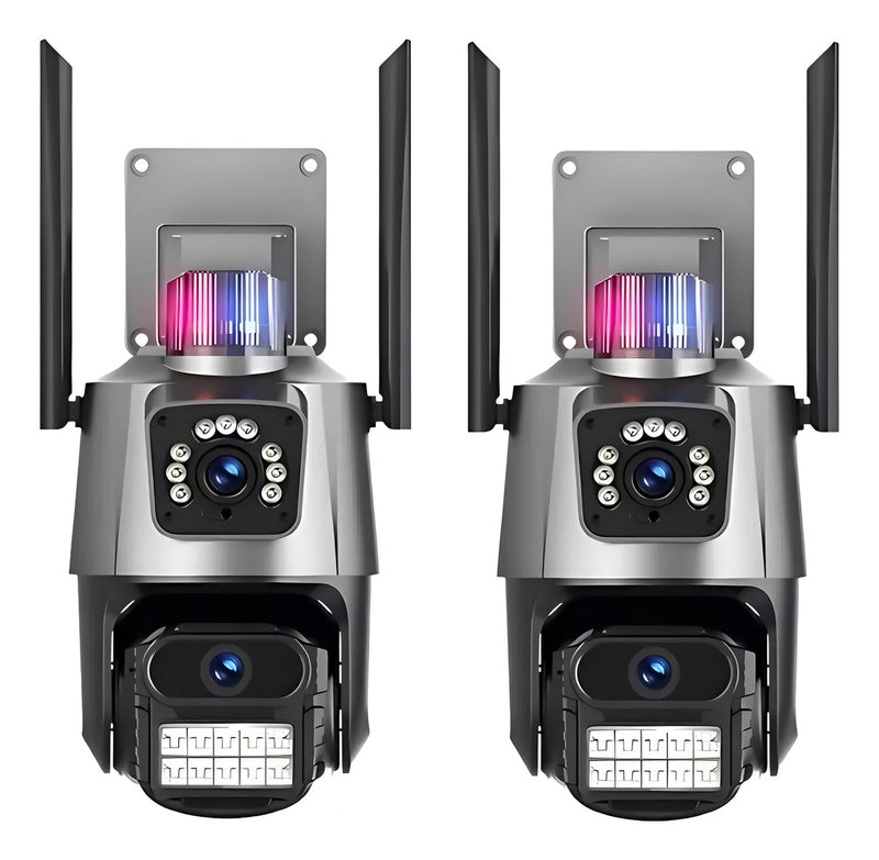 Kit 2 Câmera Segurança Ip Wifi P11-qq6 Lente Dupla 6mp App Icsee Cor Preto Estary Shop