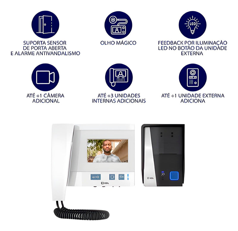 Porteiro Eletrônico com Vídeo HDL Class Branco