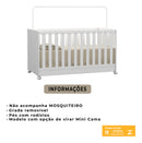 Mini Berço Vira Cama Americano 1344 com Colchão – Branco