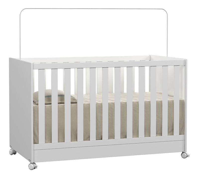 Mini Berço Vira Cama Americano 1344 com Colchão – Branco