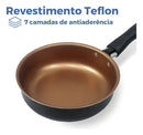 Conjunto Panelas Antiaderente 10 Peças Teflon Várias Cores