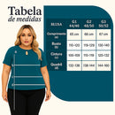 Kit 2 Blusas Feminino Gola Redonda Com Mangas Lisa Plus Size
