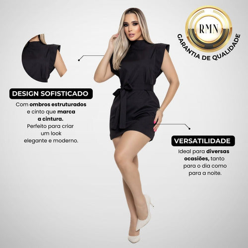 Vestido Feminino Curto Tubinho Alfaiataria Elegante Fashion