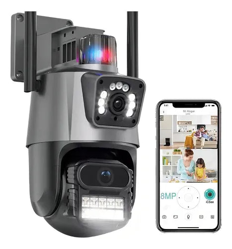 Kit 2 Câmera Segurança Ip Wifi P11-qq6 Lente Dupla 6mp App Icsee Cor Preto Estary Shop