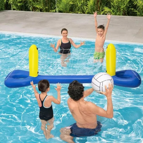 Rede Vôlei Aquático Inflável Para Piscina Acompanha Bola