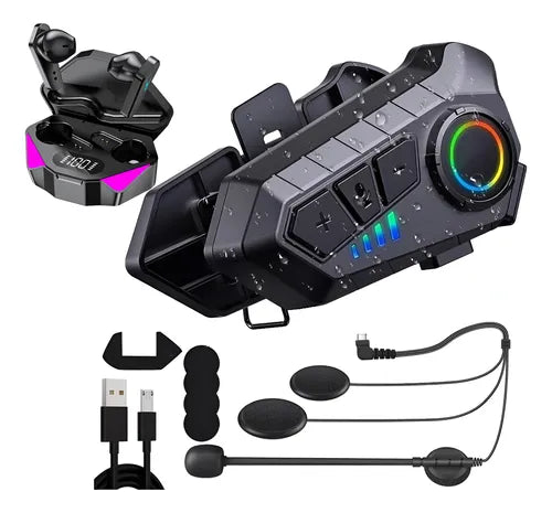 Ipx6 Waterproof Bluetooth Motorcycle Helmet Headphones