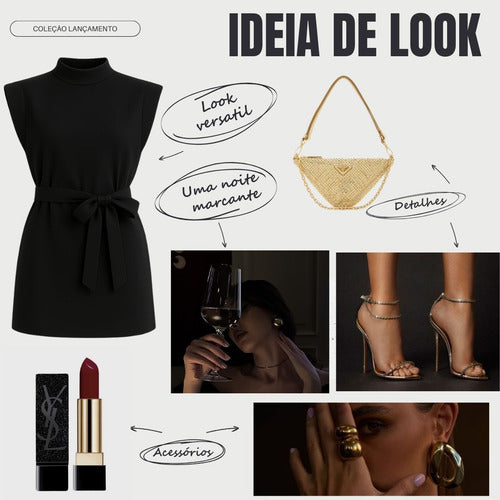 Vestido Feminino Curto Tubinho Alfaiataria Elegante Fashion