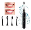 Escova Dental Elétrica Usb Com 3 Cabeças E Base De Apoio