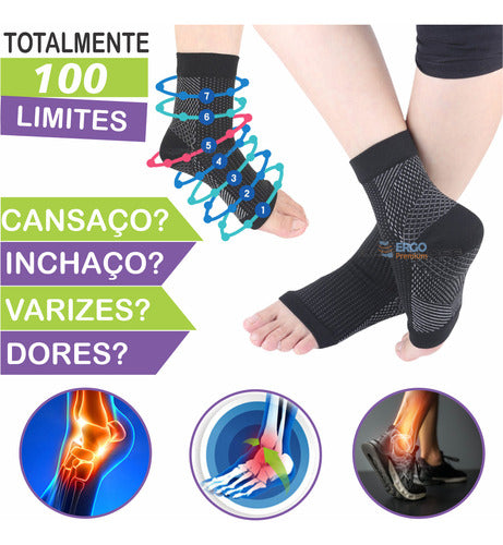 Combo Ortopédico Meia+ Palmilha Alívio Dor Esporão E Fascite