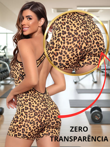 Macaquinho Feminino Fitness Roupa Academia C Bojo Suplex  C*