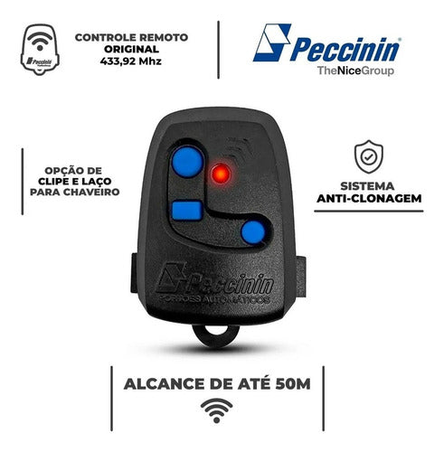 Kit 5 Controles De Portão Eletrônico Peccinin 433 Mhz Mod 3c