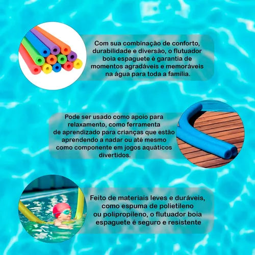 KIT 5 Boias Espaguetes para piscinas com cores sortidas
