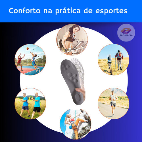 Palmilha De Altissimo Conforto 4d Tênis Sapatos Ortopédica