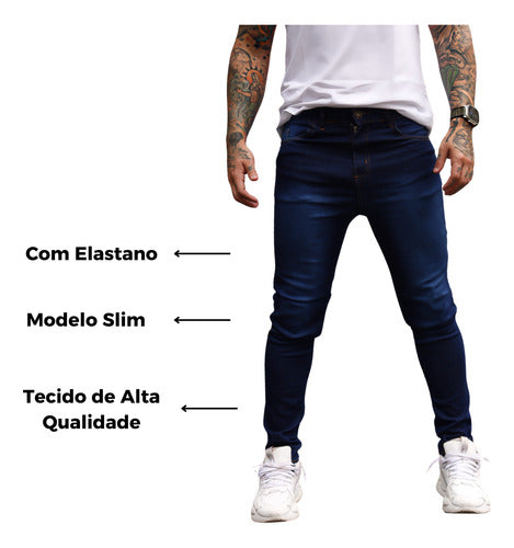 Calça Jeans Masculina Original Elastano Lycra