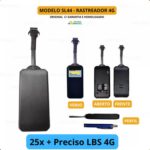 Rastreador Veicular 4g Gps + Chip App  Desliga Por Comando