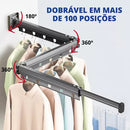 Cabide Varal Retrátil de Roupas de Parede