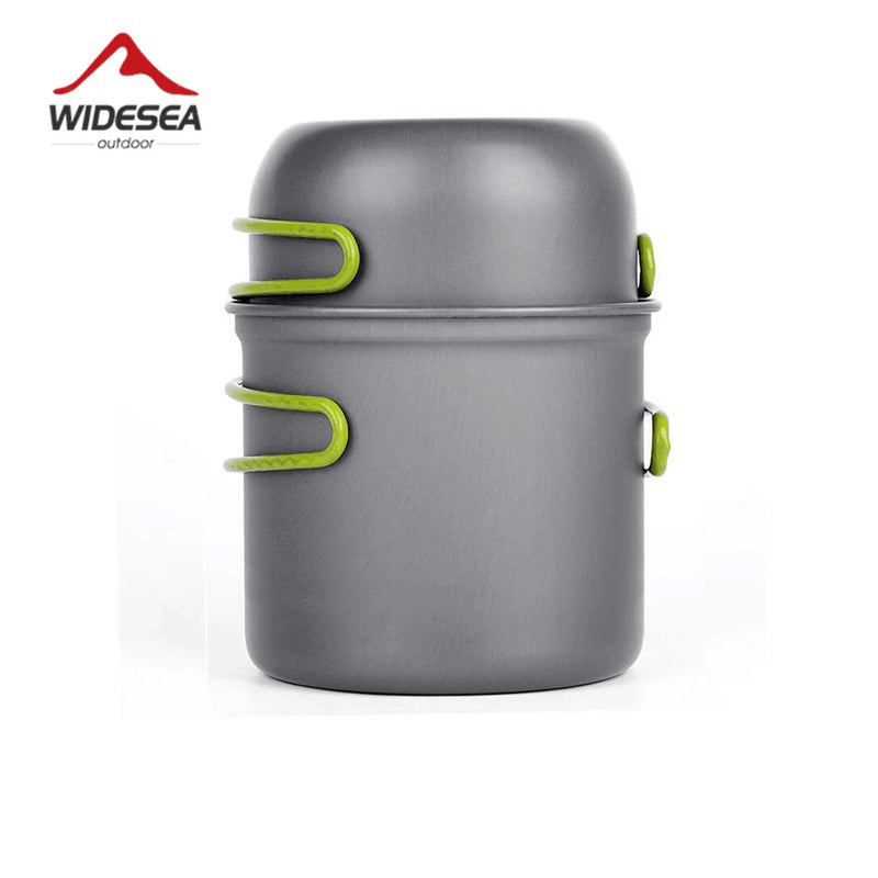Widesea camping utensílios de mesa conjunto de panelas ao ar livre