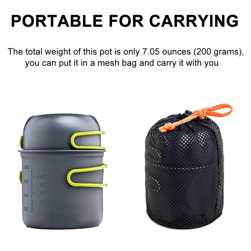 Widesea camping utensílios de mesa conjunto de panelas ao ar livre