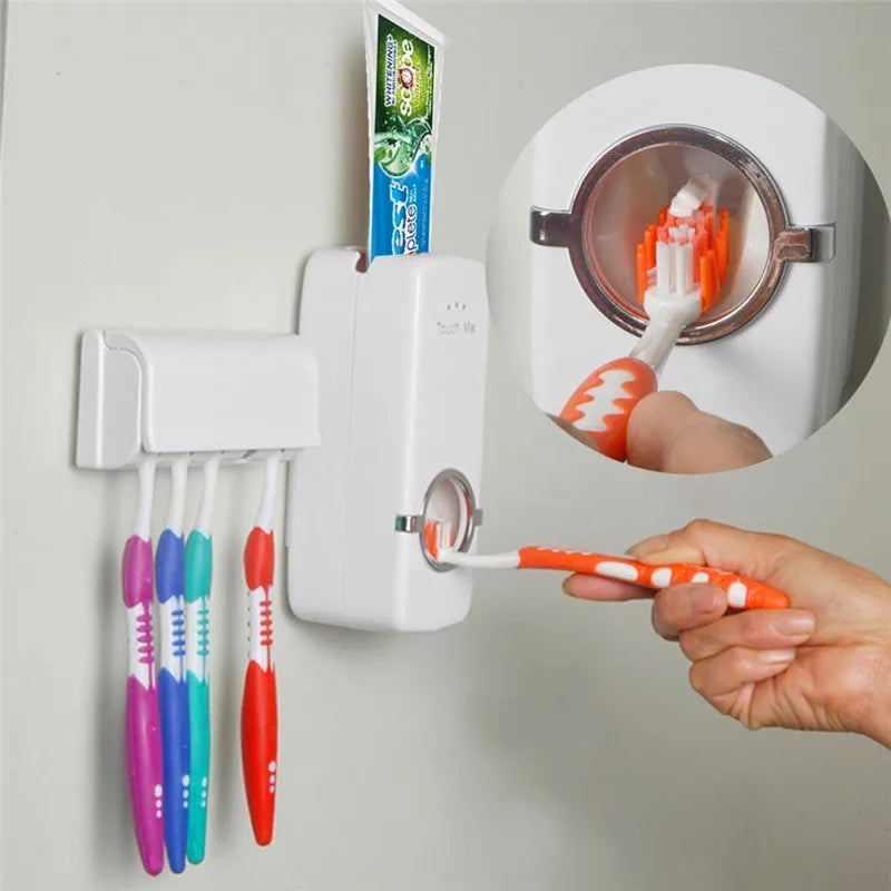 Dispenser para Pasta de Dente + Suporte para Escovas de Dente