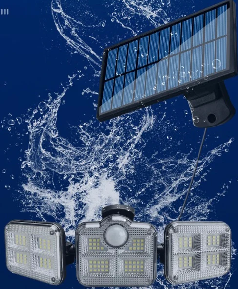 Holofote Solar LED 800W com 3 Cabeças +Brinde