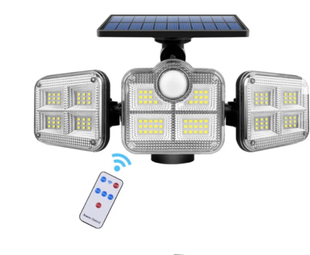 Holofote Solar LED 800W com 3 Cabeças +Brinde