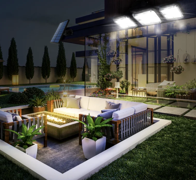 Holofote Solar LED 800W com 3 Cabeças +Brinde