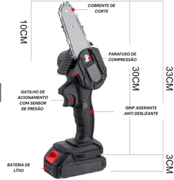Motosserra  Portátil Bivolt com BATERIA Recarregável