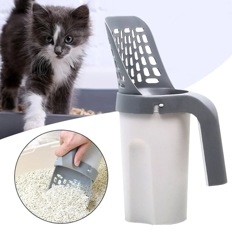Pá Higiênica para Gatos com Dispenser Embutido + Saco Coletor Descartável