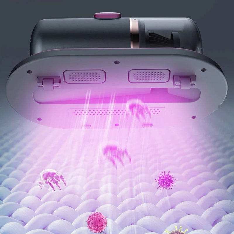 Aspirador Portátil Anti-ácaro Esterilização Luz Uv Sem Fio Cor Rose