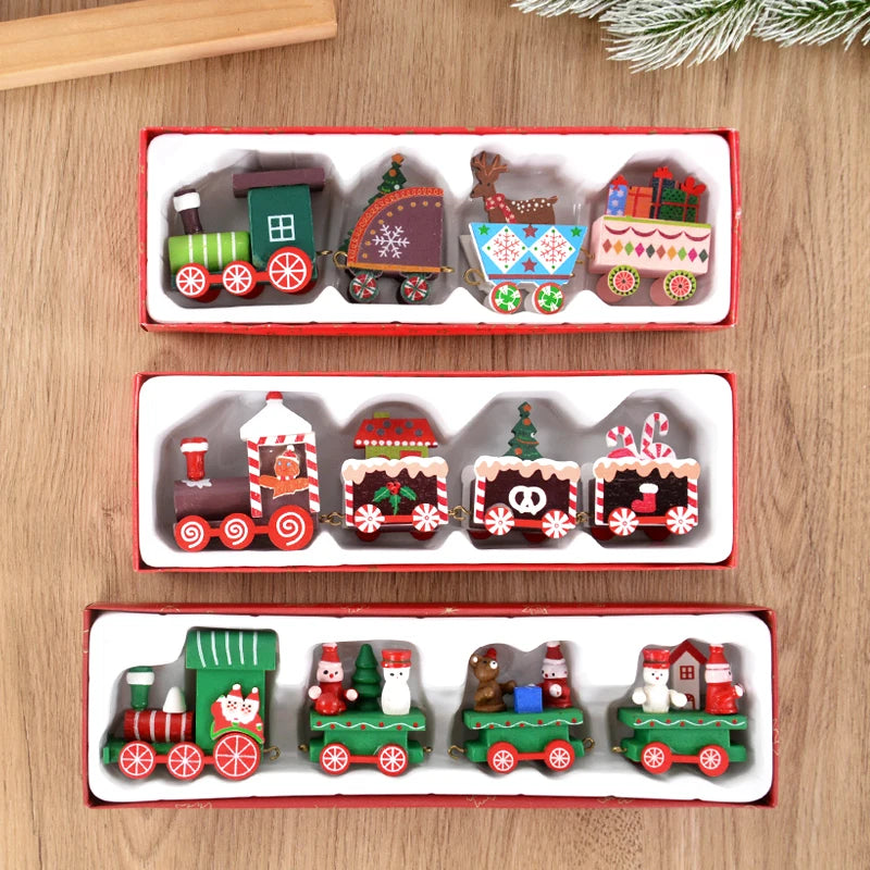 Trem de madeira de Natal