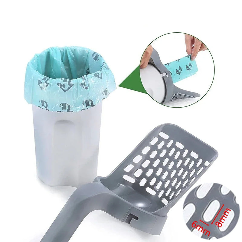 Pá Higiênica para Gatos com Dispenser Embutido + Saco Coletor Descartável