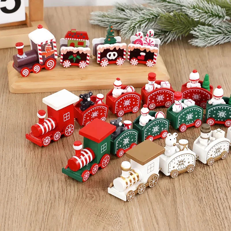 Trem de madeira de Natal