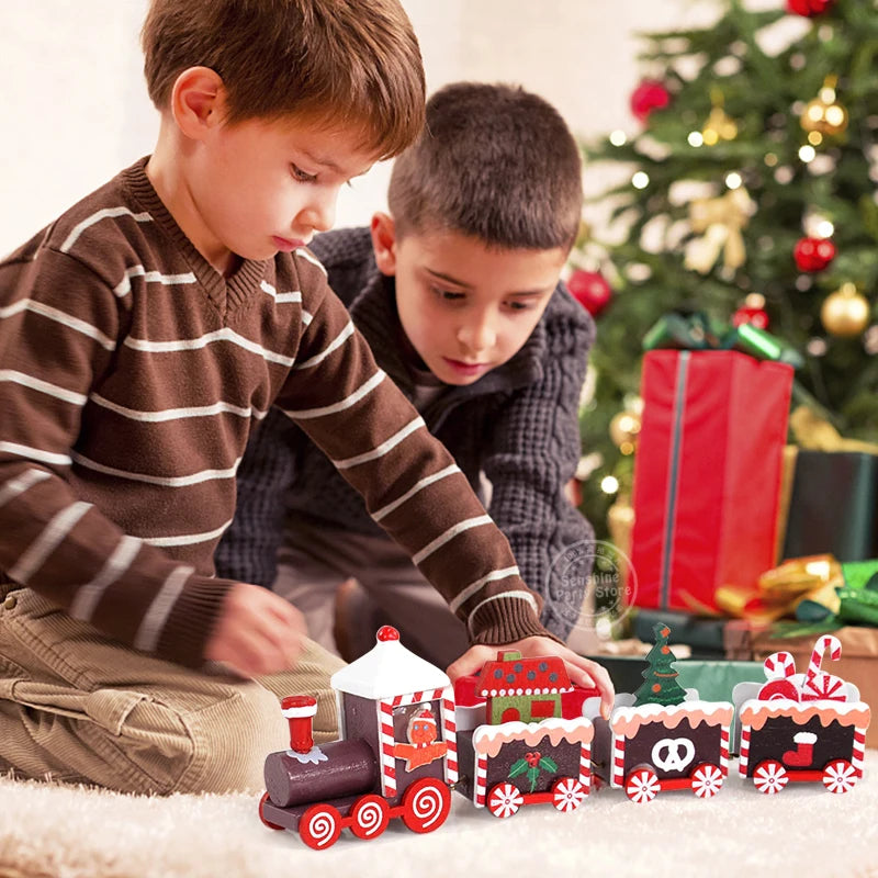 Trem de madeira de Natal