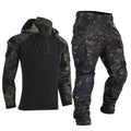 Conjunto militar masculino com estampa de camuflagem, à prova de vento
