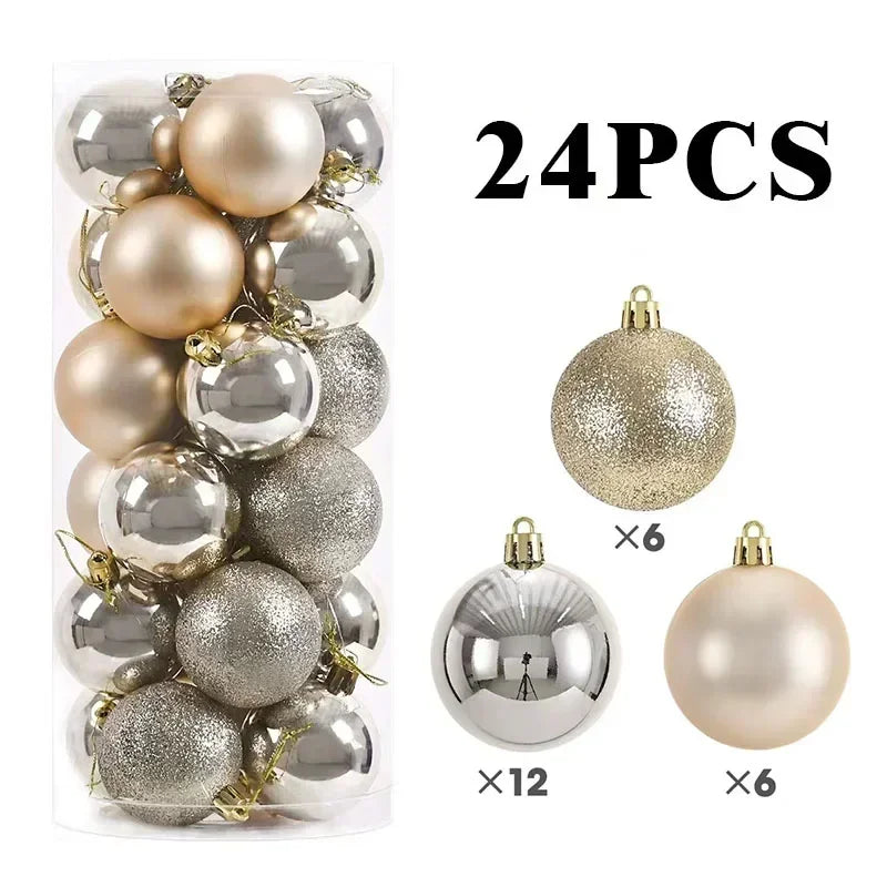 24 Peças de Bolas de Natal - Decore com Estilo e Durabilidade