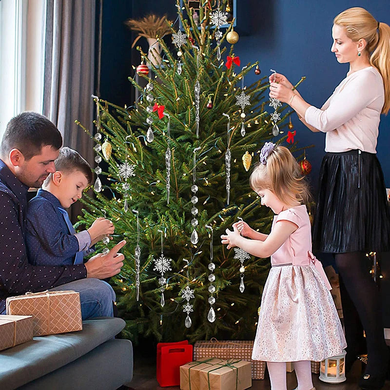 Flocos de Neve em Acrílico - Decore com Elegância, Conjuntos de 5/10 Peças