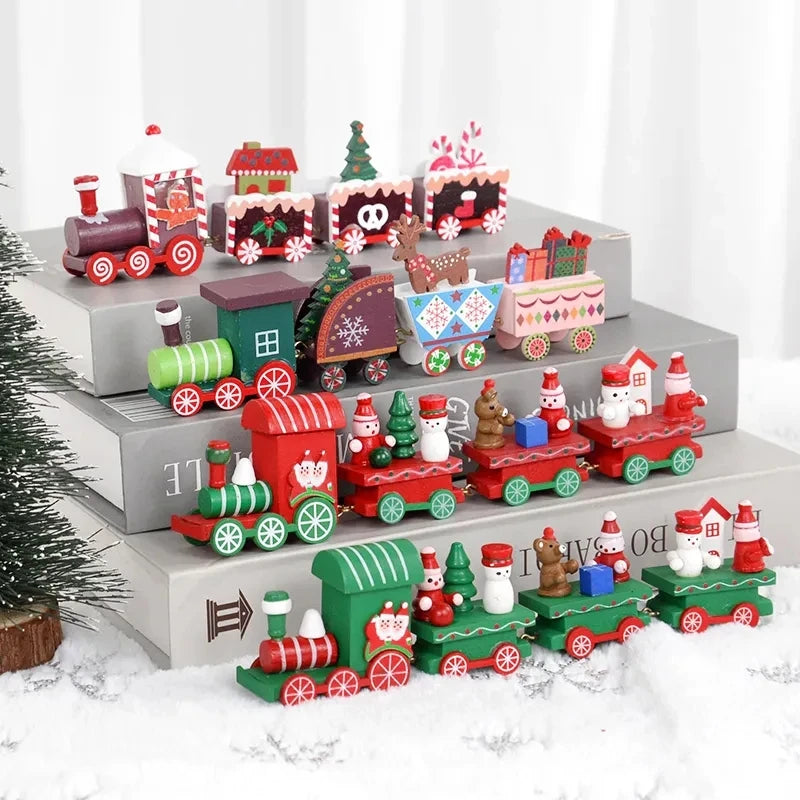 Trem de madeira de Natal