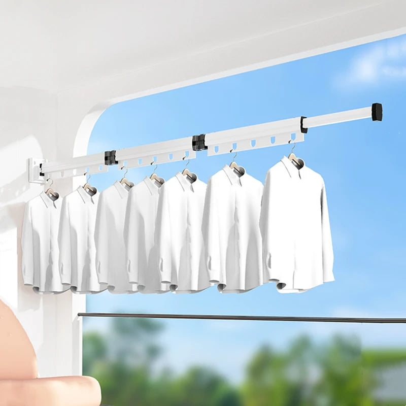 Cabide Varal Retrátil de Roupas de Parede