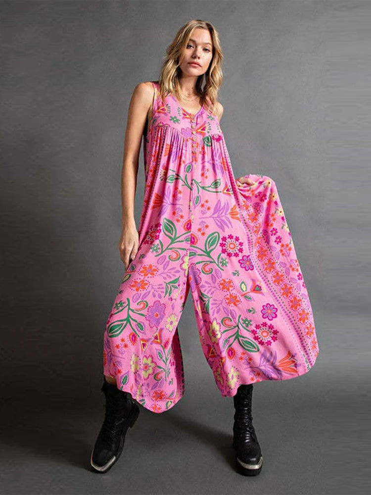Macacão feminino vintage sem mangas