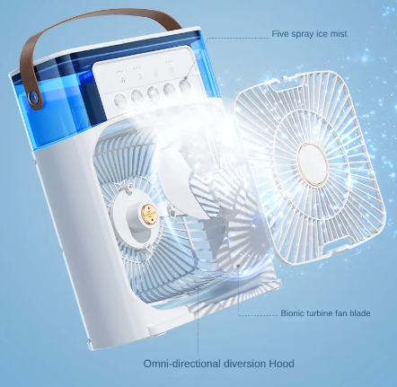 Mini Climatizador De Ar Com Reservatorio Para Agua E Gelo