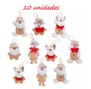 Kit 10 Pendente Pelúcia Papai Noel Enfeite 16cm Arvore Natal
