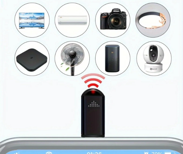 Adaptador de controle remoto infravermelho universal para smartphone Android, porta USB C
