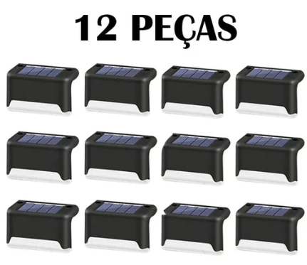Luminária Externa de Led Solar À Porva D'água Para Muro, Escada, Cercas