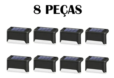 Luminária Externa de Led Solar À Porva D'água Para Muro, Escada, Cercas