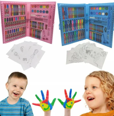 Maleta De Pintura Infantil Estojo 86 Peças Para Colorir