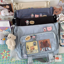 Bolsa mensageiro estilo coreano para mulheres, grande capacidade, mochila de faculdade feminina, bolsa de ombro versátil