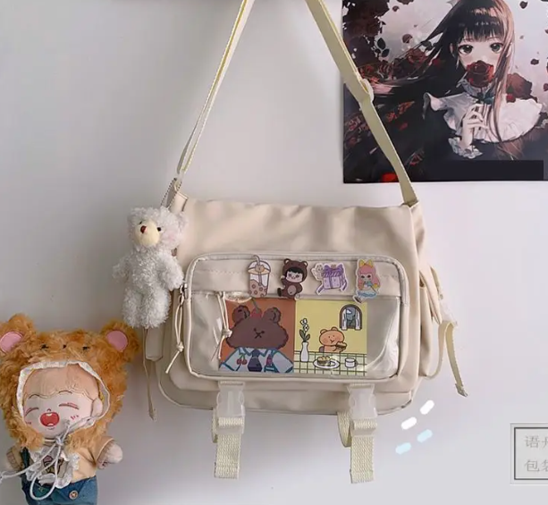 Bolsa mensageiro estilo coreano para mulheres, grande capacidade, mochila de faculdade feminina, bolsa de ombro versátil